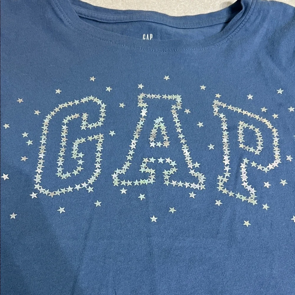 GAP Girls Navy Short Sleeve Tee with Rhinestone Logo